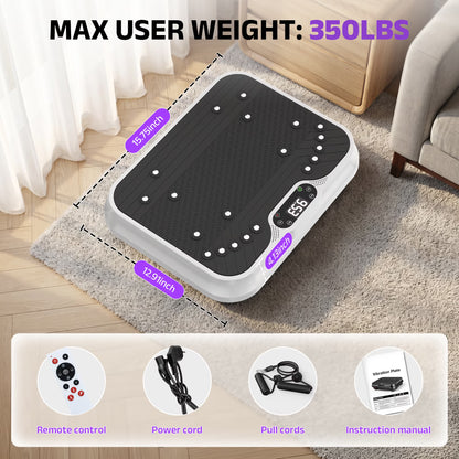 Vibration Plate Exercise Machine Whole Body Workout Vibration Fitness Platform with LCD Display, White