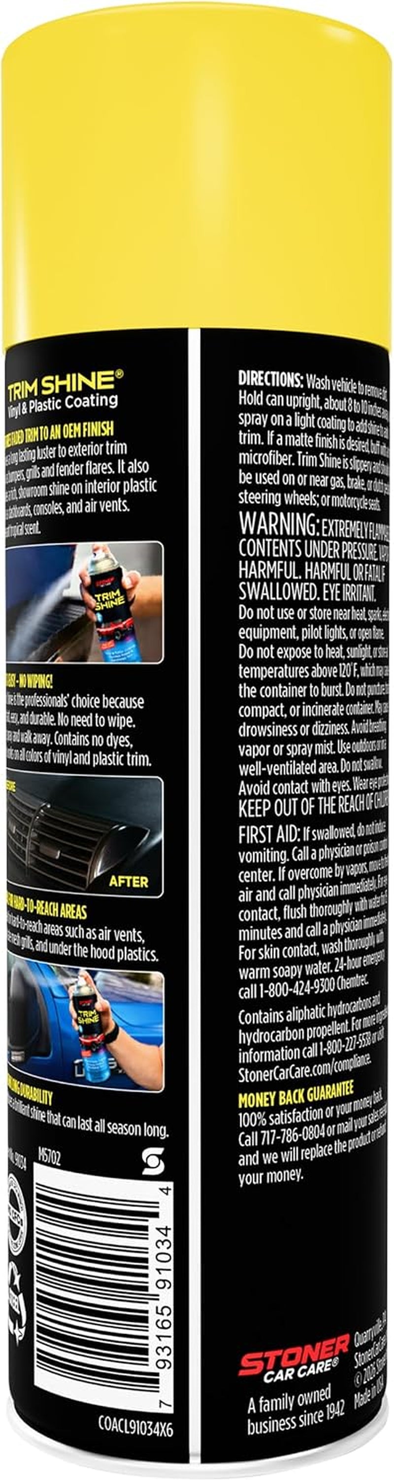 91034-12PK Trim Shine – Black Trim and Plastic Restorer for Cars – Vinyl and Plastic Trim Protectant Coating for Interior and Exterior Use – Fast-Drying No Sling – 12 Oz (Pack of 12)