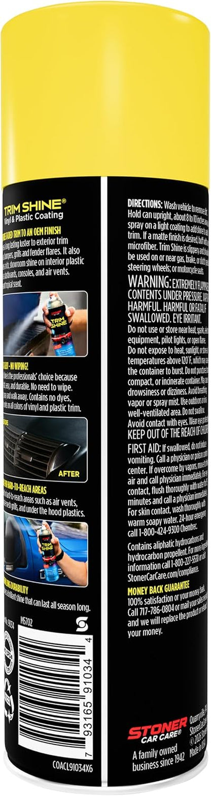 91034-12PK Trim Shine – Black Trim and Plastic Restorer for Cars – Vinyl and Plastic Trim Protectant Coating for Interior and Exterior Use – Fast-Drying No Sling – 12 Oz (Pack of 12)