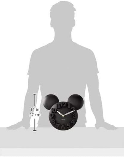 MEIDI CLOCK Modern Design Mickey Mouse Big Digit 3D Wall Clock Home Decor Decoration - Black